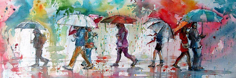 Its Raining White Modern Wood Framed Art Print with Double Matting by Kovacs, Anna Brigite