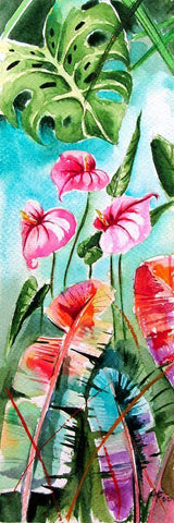 Tropical I White Modern Wood Framed Art Print with Double Matting by Kovacs, Anna Brigite