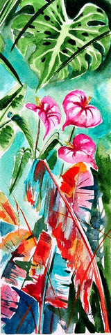 Tropical III White Modern Wood Framed Art Print with Double Matting by Kovacs, Anna Brigite