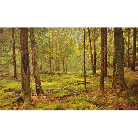 In the Wood White Modern Wood Framed Art Print by Adamov, Alexey