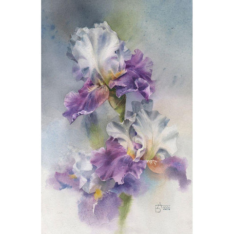 Aerial Iris Gold Ornate Wood Framed Art Print with Double Matting by Besedina, Anastasiia