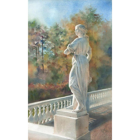 The Statue White Modern Wood Framed Art Print by Besedina, Anastasiia