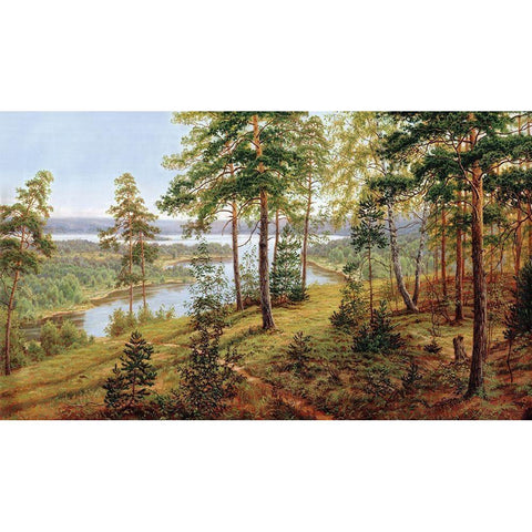 Russian Landscapes I White Modern Wood Framed Art Print by Davutov, Ilfat