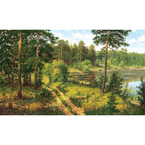 Russian Landscapes I Black Modern Wood Framed Art Print with Double Matting by Davutov, Ilfat