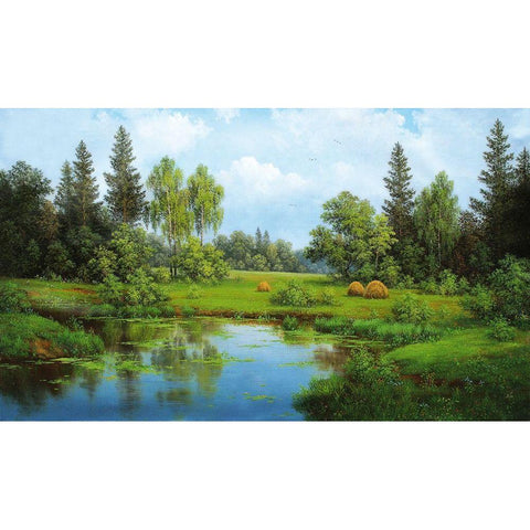 Russian Landscapes I Black Modern Wood Framed Art Print with Double Matting by Babicev, Vjaceslav