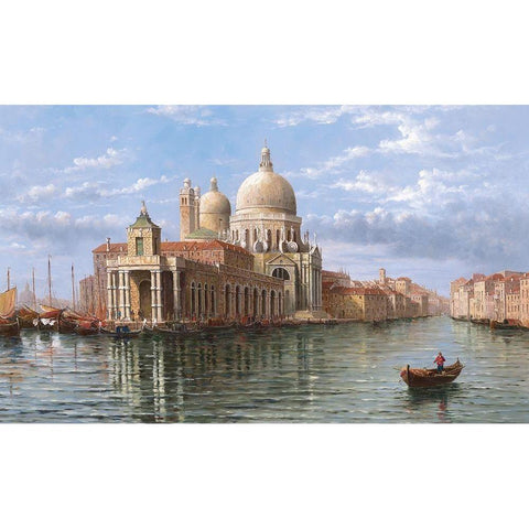 Venice I White Modern Wood Framed Art Print by Alighieri, Giovanni