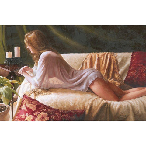 Natalie White Modern Wood Framed Art Print by Waisong, Jim