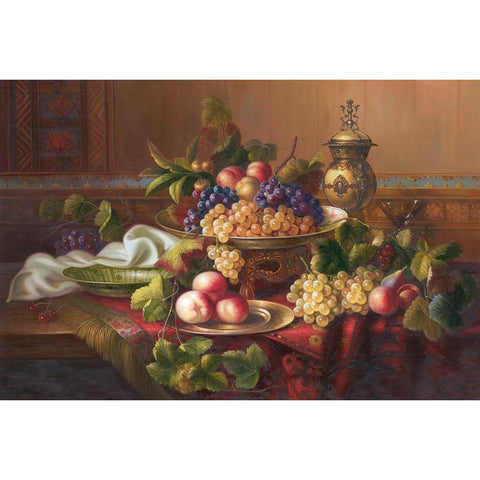 Still Life with Fruits I White Modern Wood Framed Art Print by Viktoria