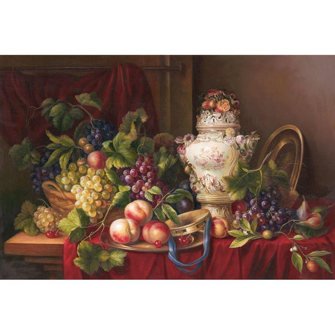 Still Life with Fruits II Gold Ornate Wood Framed Art Print with Double Matting by Viktoria