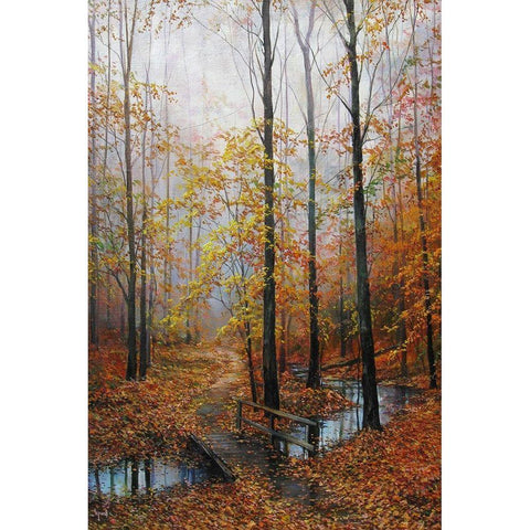 Meeting with Autumn Black Modern Wood Framed Art Print by Cernov, Ivan
