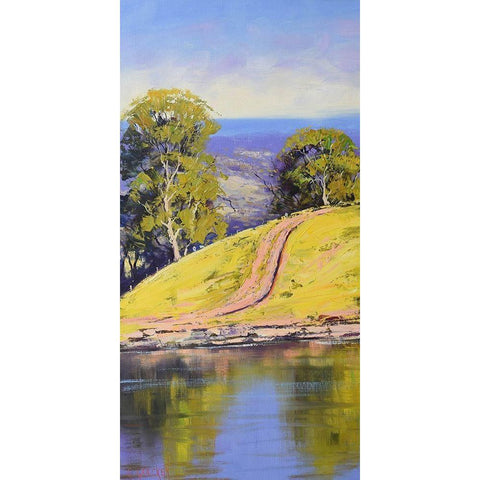 Dam Side Track Black Modern Wood Framed Art Print with Double Matting by Gercken, Graham