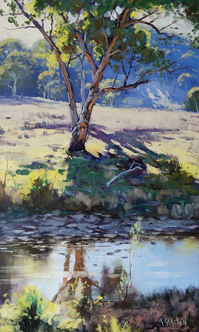Long Creek Australia White Modern Wood Framed Art Print with Double Matting by Gercken, Graham