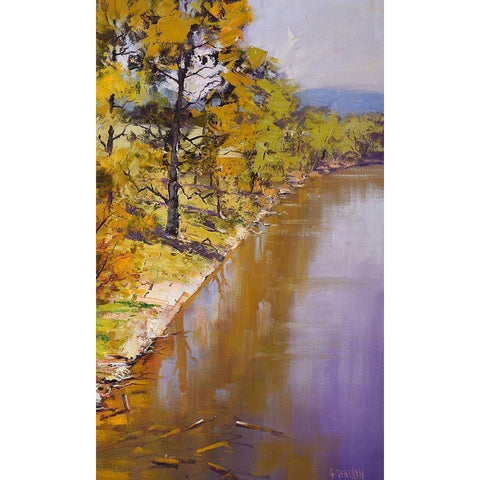 Tumut River Colours Black Modern Wood Framed Art Print by Gercken, Graham