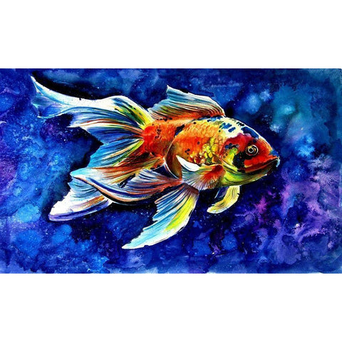 Goldfish White Modern Wood Framed Art Print by Kovacs, Anna Brigite
