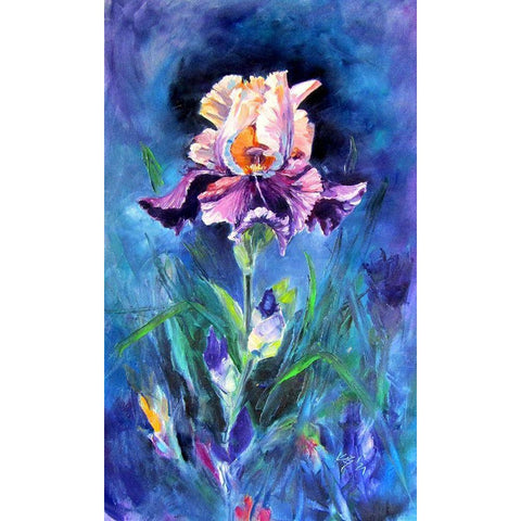 Purple Lilly Gold Ornate Wood Framed Art Print with Double Matting by Kovacs, Anna Brigite
