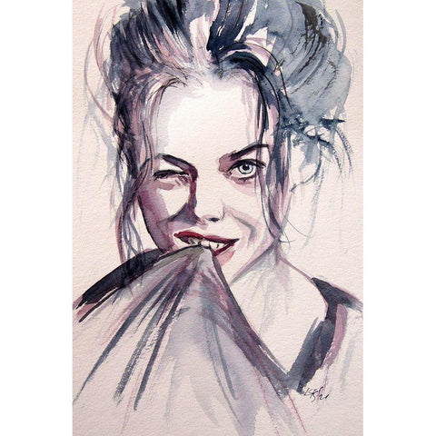 Funny Girl Black Modern Wood Framed Art Print with Double Matting by Kovacs, Anna Brigite