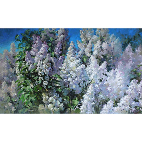 Fragrant White Modern Wood Framed Art Print by Rogozina, Svetlana