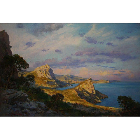 Rocky Coast XI Black Modern Wood Framed Art Print with Double Matting by Sviridov, Sergei