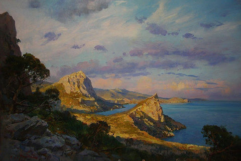 Rocky Coast XI Black Ornate Wood Framed Art Print with Double Matting by Sviridov, Sergei