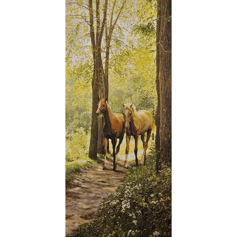 A Walk White Modern Wood Framed Art Print by Adamov, Alexey