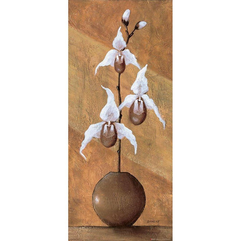 Orchids II Black Modern Wood Framed Art Print with Double Matting by Dahlke, Izabella