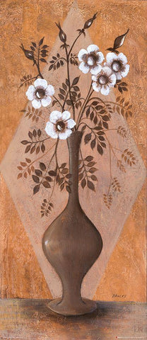 Flowers in the Vase I Black Ornate Wood Framed Art Print with Double Matting by Dahlke, Izabella
