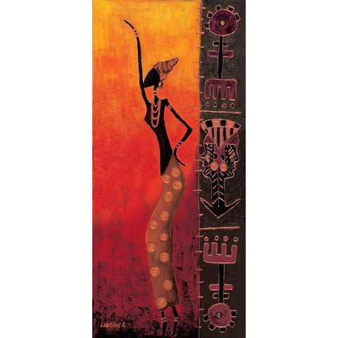 Dancing Black Girl I White Modern Wood Framed Art Print by Wagner, Dorota