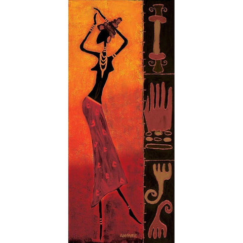 Dancing Black Girl II Black Modern Wood Framed Art Print with Double Matting by Wagner, Dorota