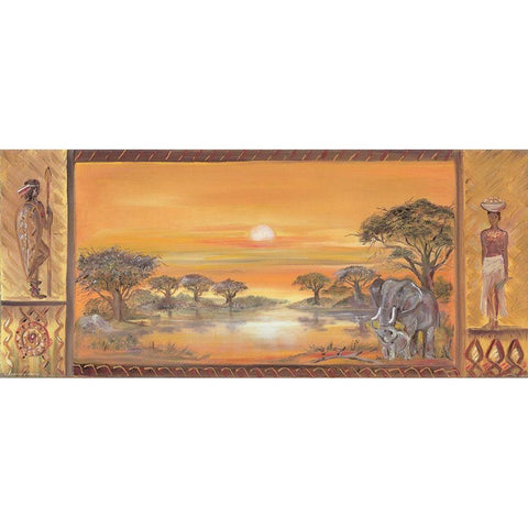 Memories of Africa I Gold Ornate Wood Framed Art Print with Double Matting by Nyvltova, Dagmar