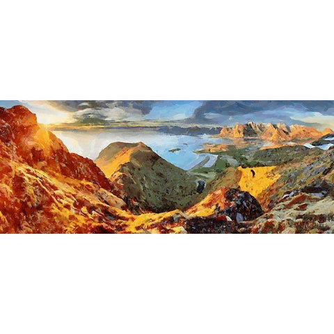 Faroe Islands II Gold Ornate Wood Framed Art Print with Double Matting by Medeiros, Celito