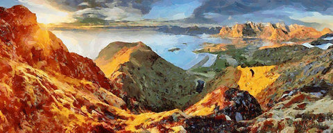 Faroe Islands II White Modern Wood Framed Art Print with Double Matting by Medeiros, Celito