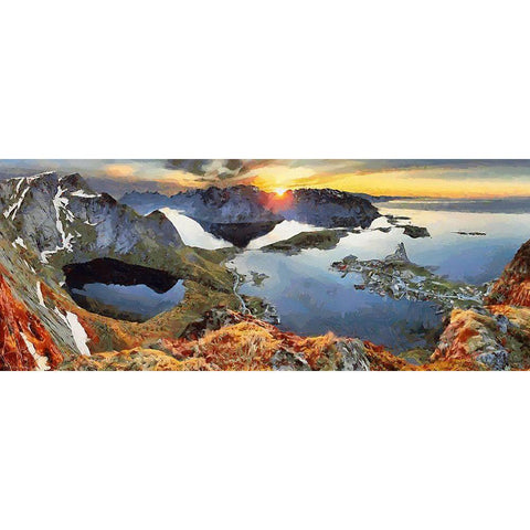 Faroe Islands III Black Modern Wood Framed Art Print with Double Matting by Medeiros, Celito