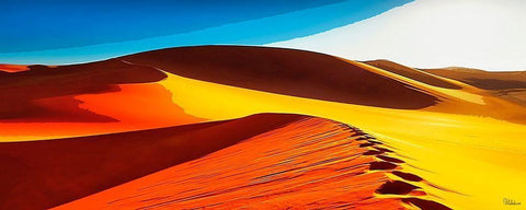 Yellow Desert Black Ornate Wood Framed Art Print with Double Matting by Medeiros, Celito