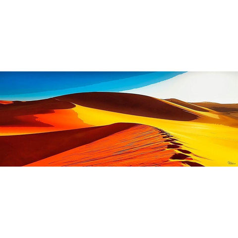 Yellow Desert Black Modern Wood Framed Art Print by Medeiros, Celito