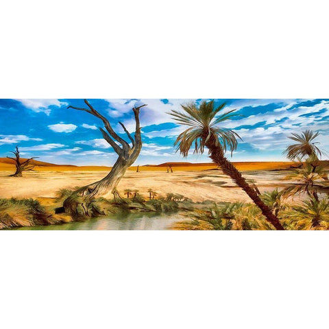 Oasis in Desert II White Modern Wood Framed Art Print by Medeiros, Celito