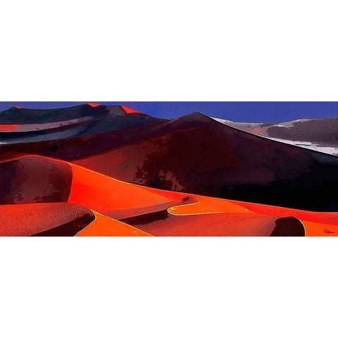 Red Dunes in Desert Black Modern Wood Framed Art Print with Double Matting by Medeiros, Celito