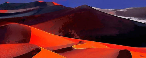 Red Dunes in Desert White Modern Wood Framed Art Print with Double Matting by Medeiros, Celito