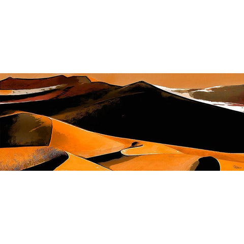 Yellow Dunes in Desert White Modern Wood Framed Art Print by Medeiros, Celito