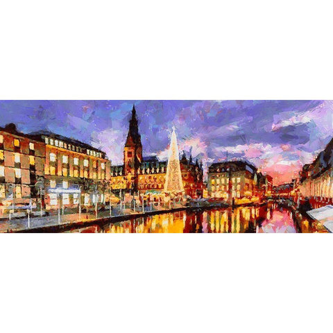 My lovely New York XXXIV Gold Ornate Wood Framed Art Print with Double Matting by Medeiros, Celito