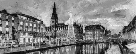 My lovely New York XXXIV Black Ornate Wood Framed Art Print with Double Matting by Medeiros, Celito