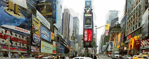 My lovely New York XXXV Black Ornate Wood Framed Art Print with Double Matting by Medeiros, Celito