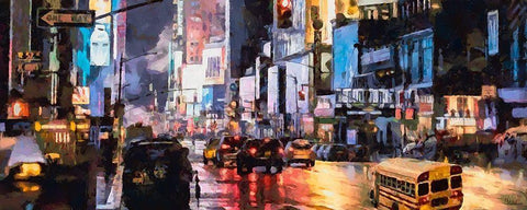 My lovely New York XXXVI White Modern Wood Framed Art Print with Double Matting by Medeiros, Celito