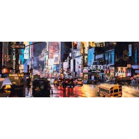My lovely New York XXXVI Black Modern Wood Framed Art Print with Double Matting by Medeiros, Celito