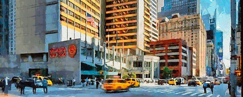 My lovely New York XXXVII Black Ornate Wood Framed Art Print with Double Matting by Medeiros, Celito