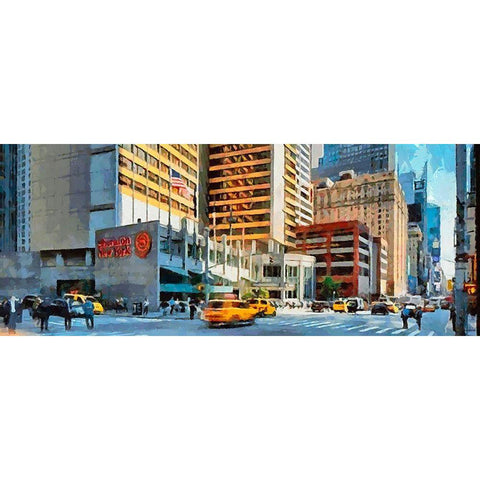 My lovely New York XXXVII Gold Ornate Wood Framed Art Print with Double Matting by Medeiros, Celito