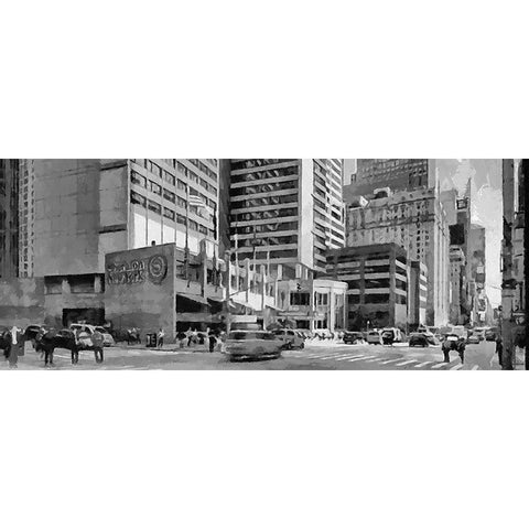 My lovely New York XXXVII Gold Ornate Wood Framed Art Print with Double Matting by Medeiros, Celito