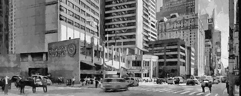 My lovely New York XXXVII White Modern Wood Framed Art Print with Double Matting by Medeiros, Celito