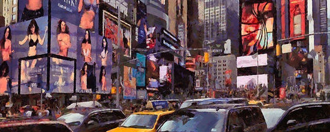 My lovely New York XXXVIII Black Ornate Wood Framed Art Print with Double Matting by Medeiros, Celito