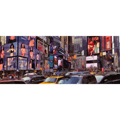 My lovely New York XXXVIII Gold Ornate Wood Framed Art Print with Double Matting by Medeiros, Celito