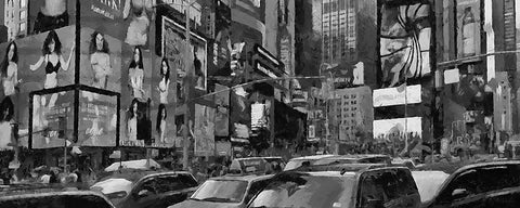 My lovely New York XXXVIII White Modern Wood Framed Art Print with Double Matting by Medeiros, Celito